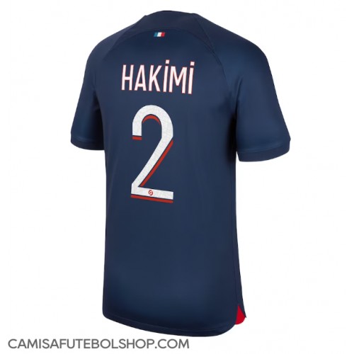 Camisa de time de futebol Paris Saint-Germain Achraf Hakimi #2 Replicas 1º Equipamento 2023-24 Manga Curta